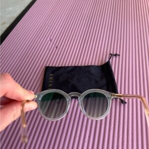 Krewe Round Sunglasses with Green Lenses